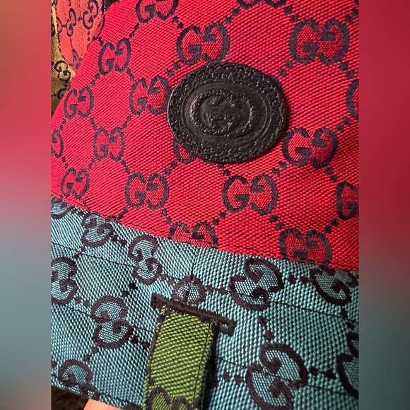 New Gucci GG hat Reversible canvas bucket straps hat with Interlocking G - Picture 8 of 11